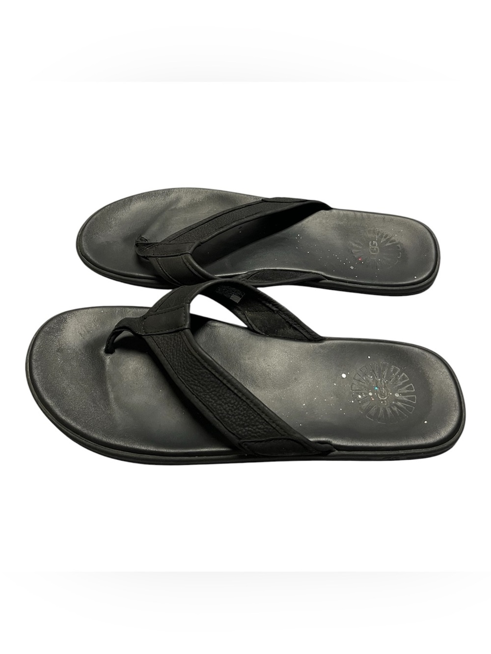 UGG Men's Seaside Leather Flip Flop Black Sandals. BUY NOW $49 AS IS 😊